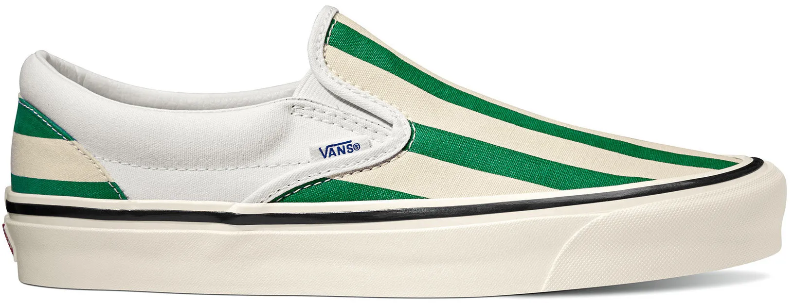 Vans Classic Slip On 98 DX (Anaheim Factory) OG White/OG Emerald/Big Stripes Foot Freedom