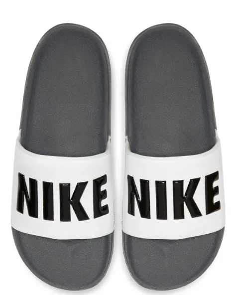 Orthopedic Friendly Fit Nike Offcourt Slide Dark Grey Black White