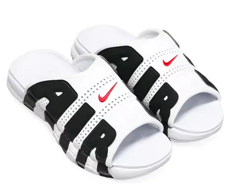Casual Footwear Pavement Walk Nike Air More Uptempo Slide White Black