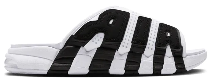 Nike Air More Uptempo Slide White Black Ergonomic Build