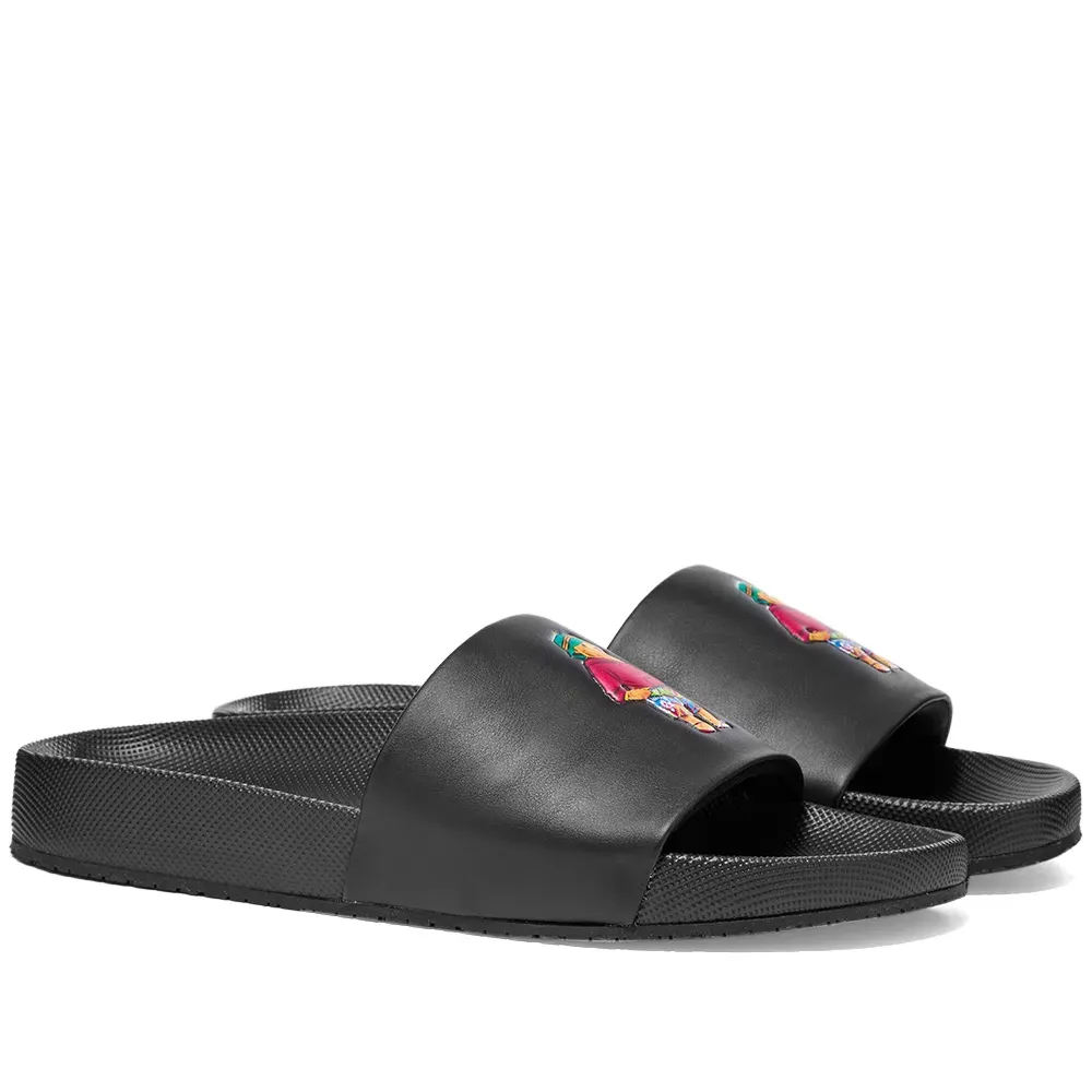 Polo Ralph Lauren Cayson Polo Bear Slide Black Breathable Form