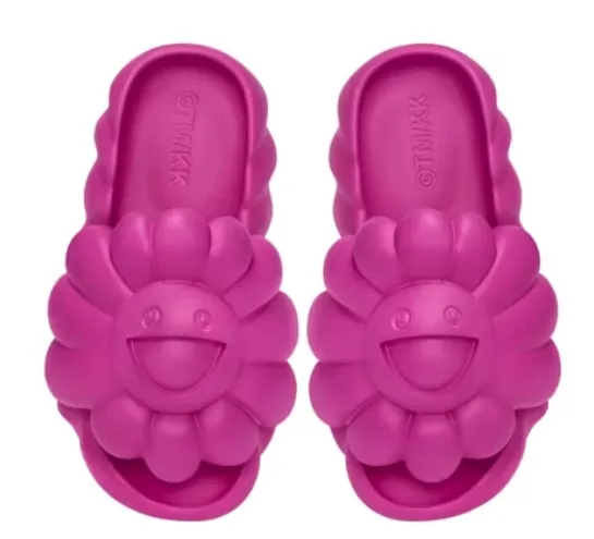Takashi Murakami Ohana Full-Bloom Slide Raspberry Rose ReflectiveDetails