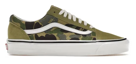 Foot Style Weather Resistant Finish Vans Old Skool 36 DX Bape Green ABC Camo