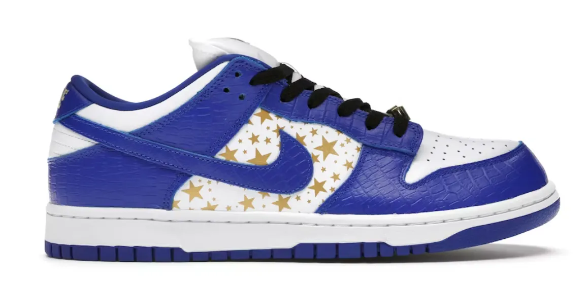 Nike SB Dunk Low Supreme Stars Hyper Royal (2021) Structured Heel Cup