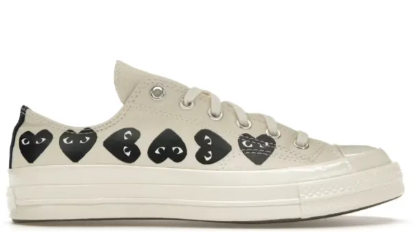 Converse Chuck Taylor All Star 70 Ox Comme des Garcons PLAY Multi-Heart Milk Designer Style