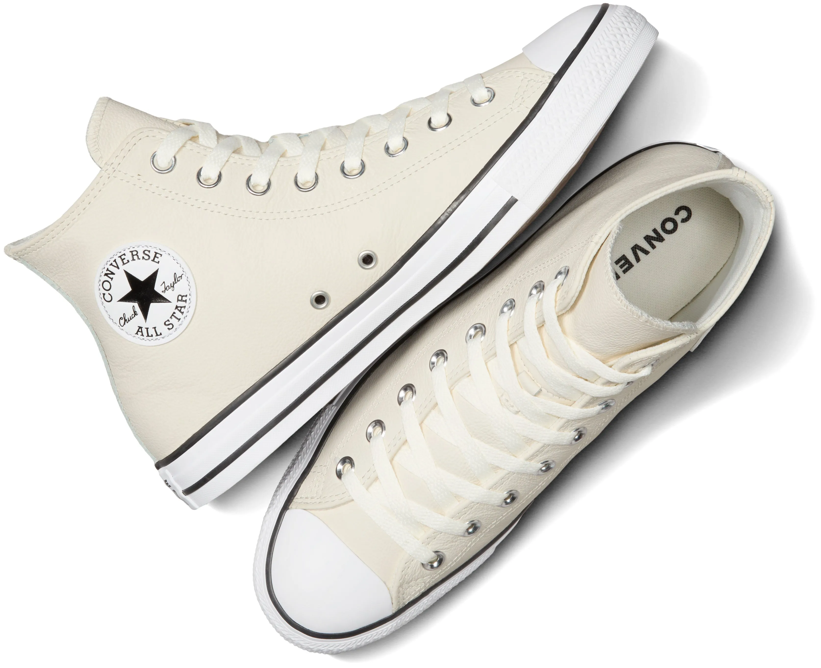Converse Chuck Taylor All Star Hi Top Leather Egret/ Vintage White Ridge Path