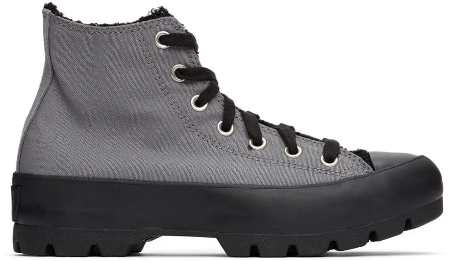 All People Converse Women's All Star Lugged Hi Top Mason Grey/ Black Sherpa