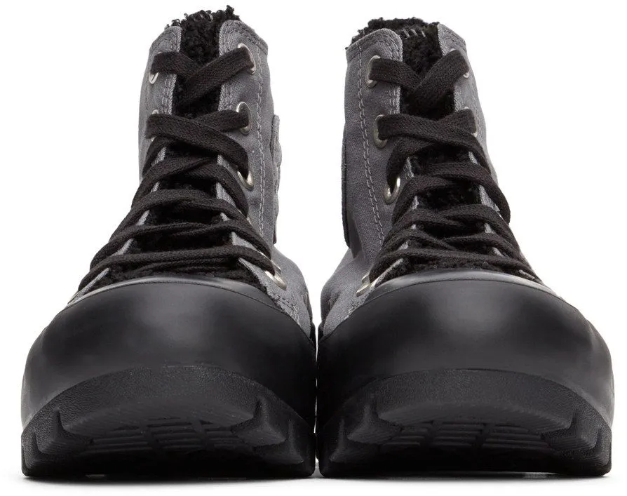 Converse Women's All Star Lugged Hi Top Mason Grey/ Black Sherpa All Wear