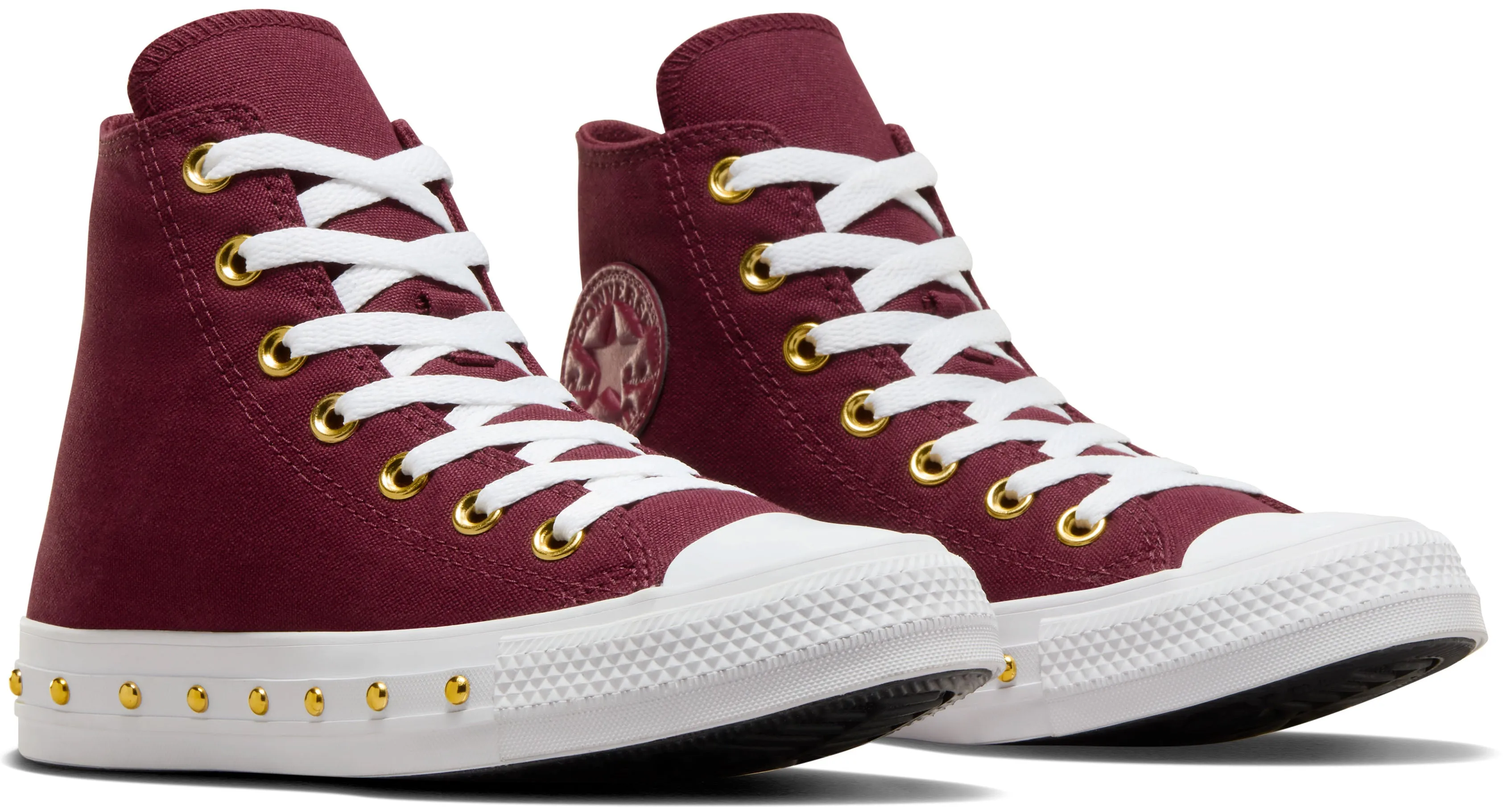 Tear Resistant Converse Womens Chuck Taylor All Star Hi Top Deep Bordeaux/ Gold