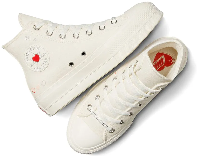 Bounce Walk Converse Womens Chuck Taylor All Star Hi Top Lift Egret/Fever Dream/Egret