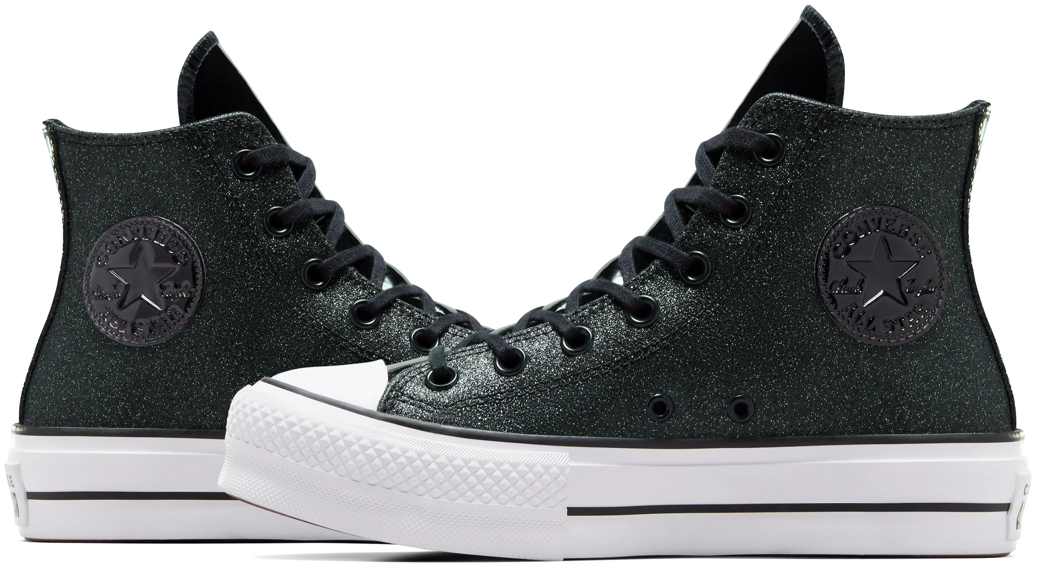 Converse Womens Chuck Taylor All Star Hi Top Lift Glitter Black Outdoor Activity
