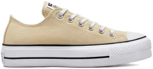 Converse Womens Chuck Taylor All Star Lift Platform Low Top Oat Milk/White/Black Grip Enhanced Outsole