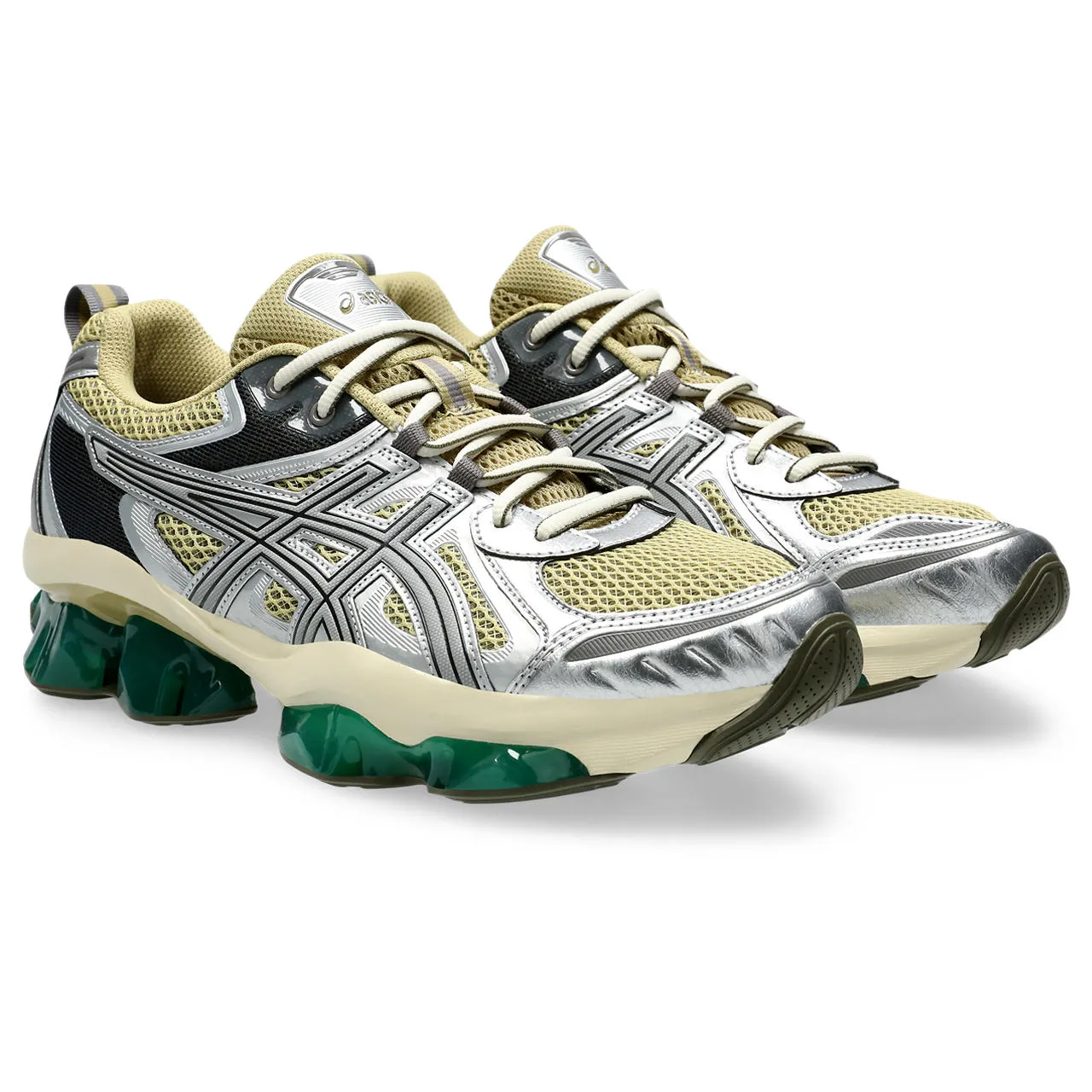 ASICS SPORTSTYLE GEL-QUANTUM KINETIC-SILVER KHAKI BEIGE Work Friendly Leather