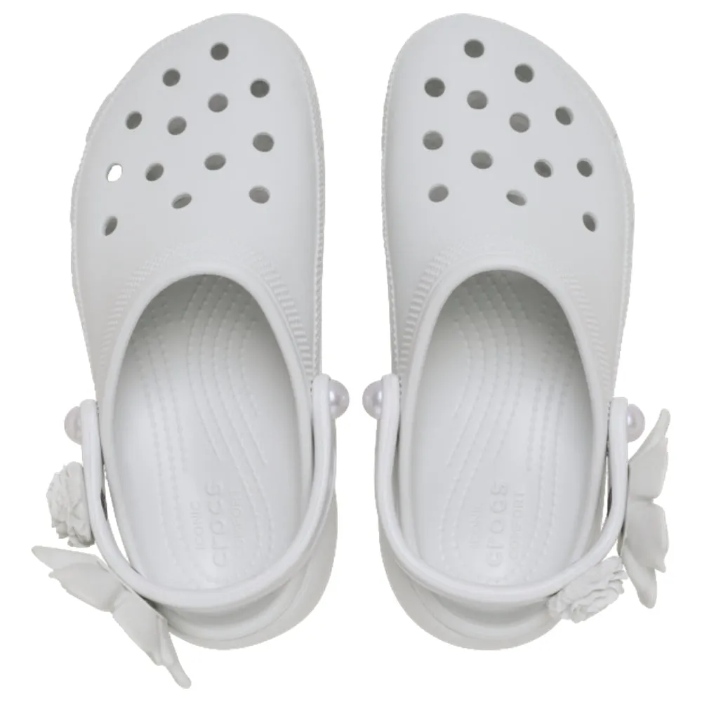 Neat Lines CROCS WOMEN'S CLASSIC PLATFORM BOUQUET CLOG-WHITE