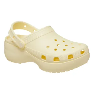 CROCS WOMEN'S CLASSIC PLATFORM CLOG-BUTTERCREAM Run Meet Bright Step