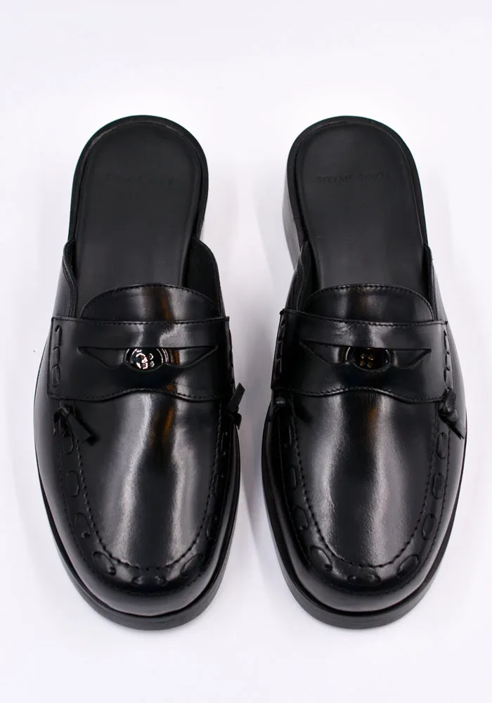 STEFAN COOKE FSTCMMULE0902 LEATHER MULE BLACK Durable Binding High Top Design