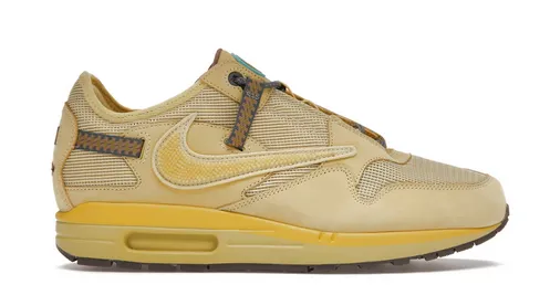 Elastic tongue Lightweight Design Nike Air Max 1 Travis Scott Cactus Jack Saturn Gold