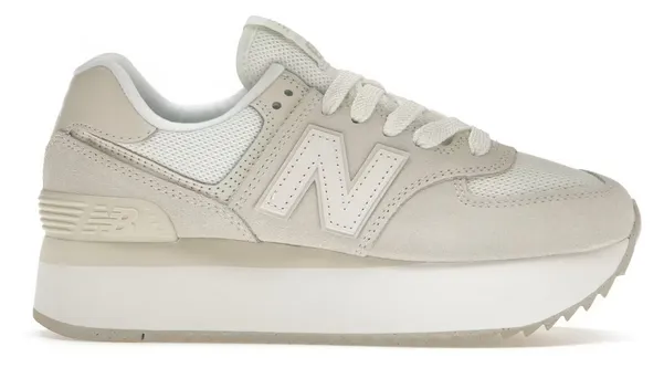 Pressure Distribution Nodes Stylish performance New Balance 574 Plus Sand White (Women's)