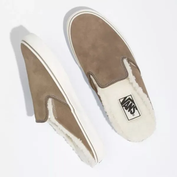 Everyday Wear Vans Classic Slip-On Mule (Cozy) Walnut/ Marshmallow Sherpa