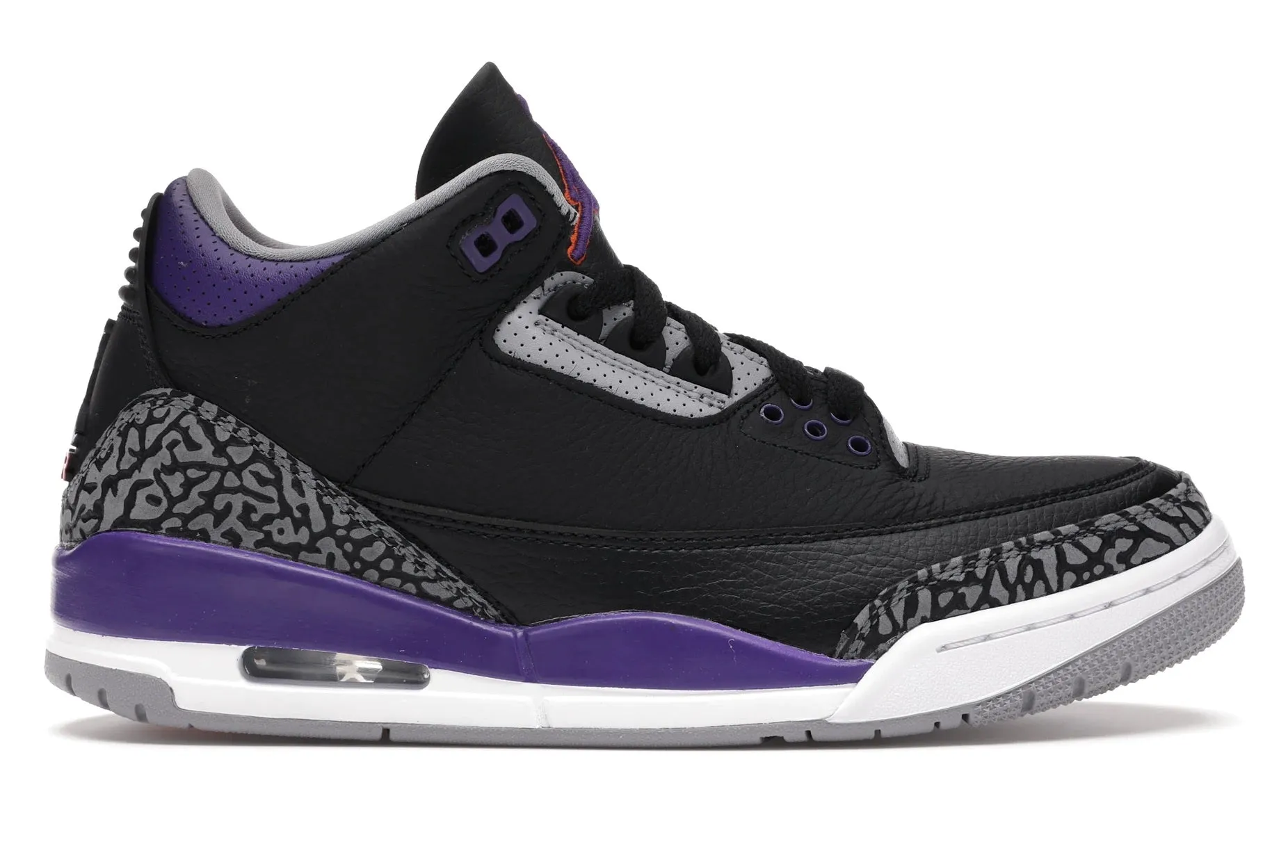 Jordan 3 Retro Black Court Purple understated look Tidy look