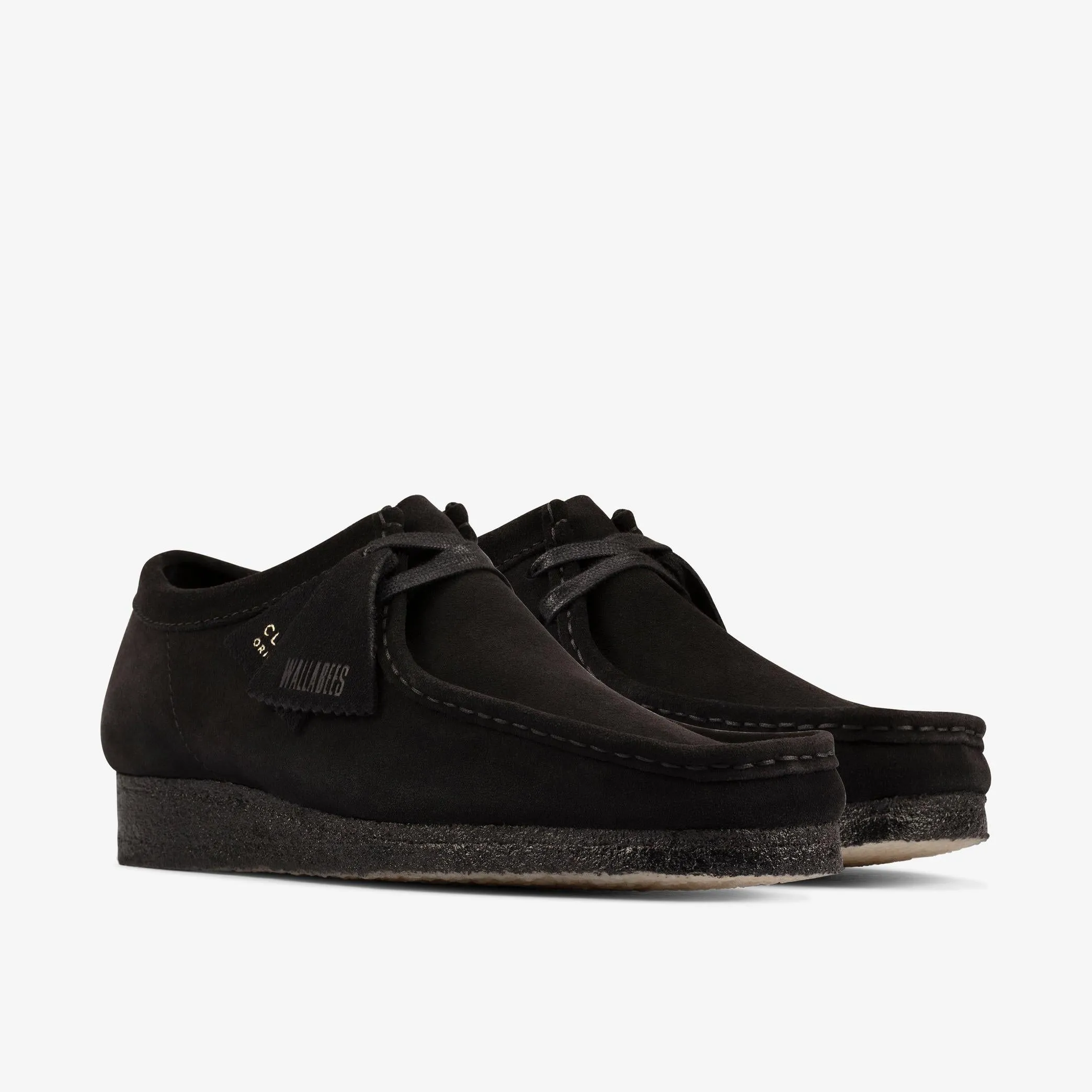 Breathable Design CLARKS ORIGINAL WOMEN'S WALLABEE-BLACK SUEDE