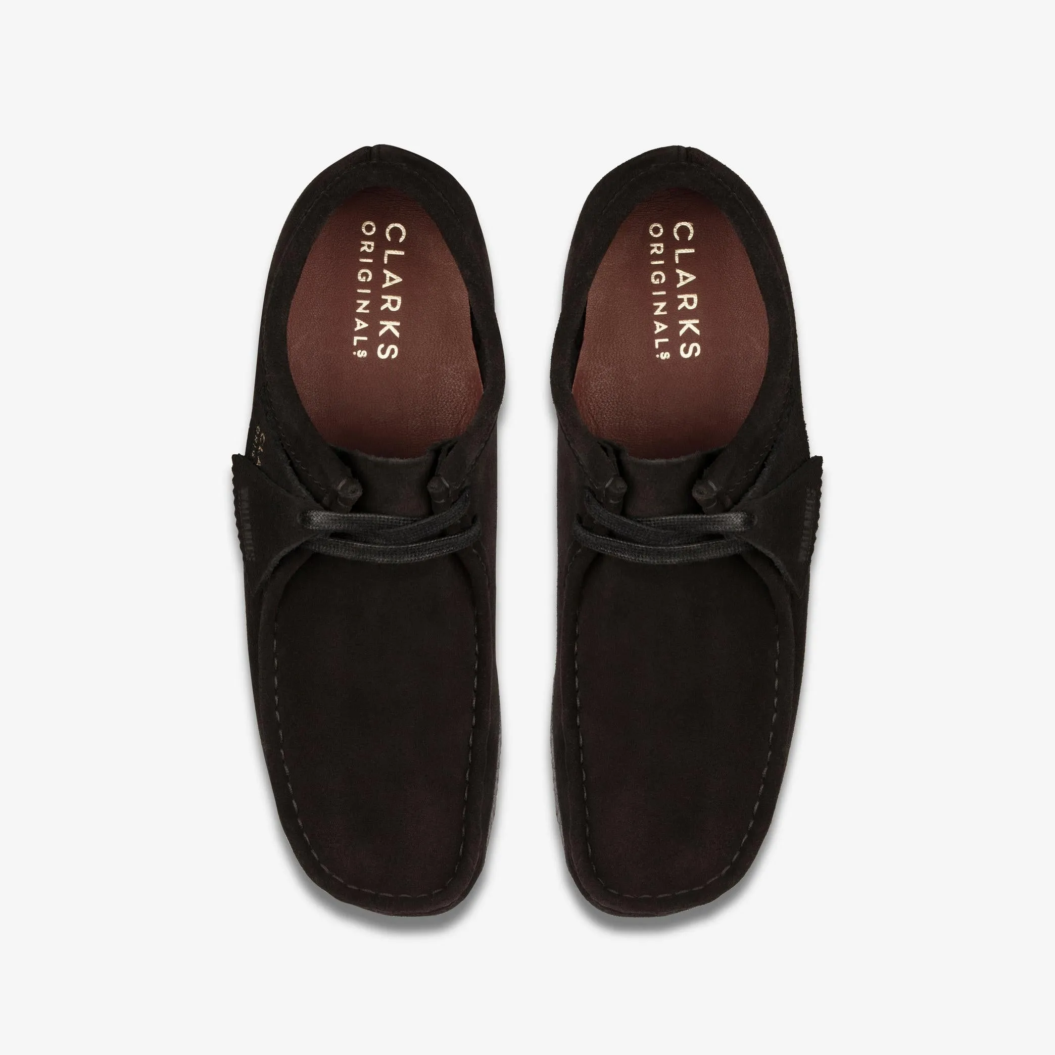 Leather Cool CLARKS ORIGINAL WOMEN'S WALLABEE-BLACK SUEDE