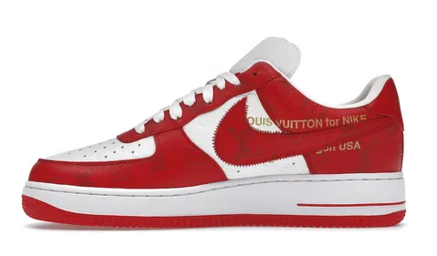 Aerodynamic Shape Reflective Detailing Louis Vuitton Nike Air Force 1 Low By Virgil Abloh White Red