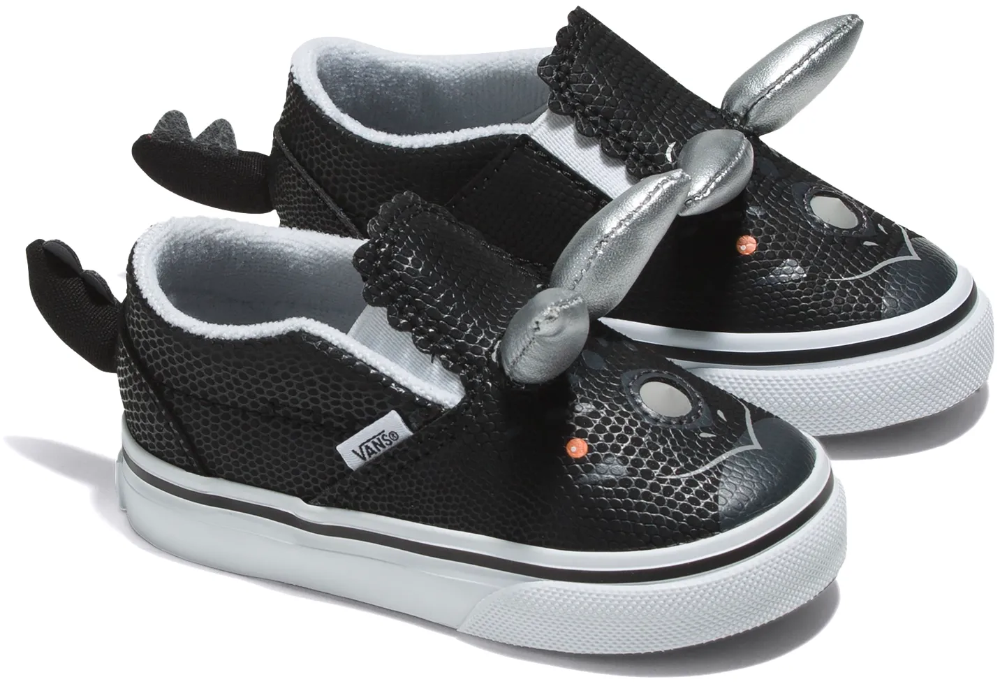 Street Wear Vans Toddler Slip V Triceratops Black/White