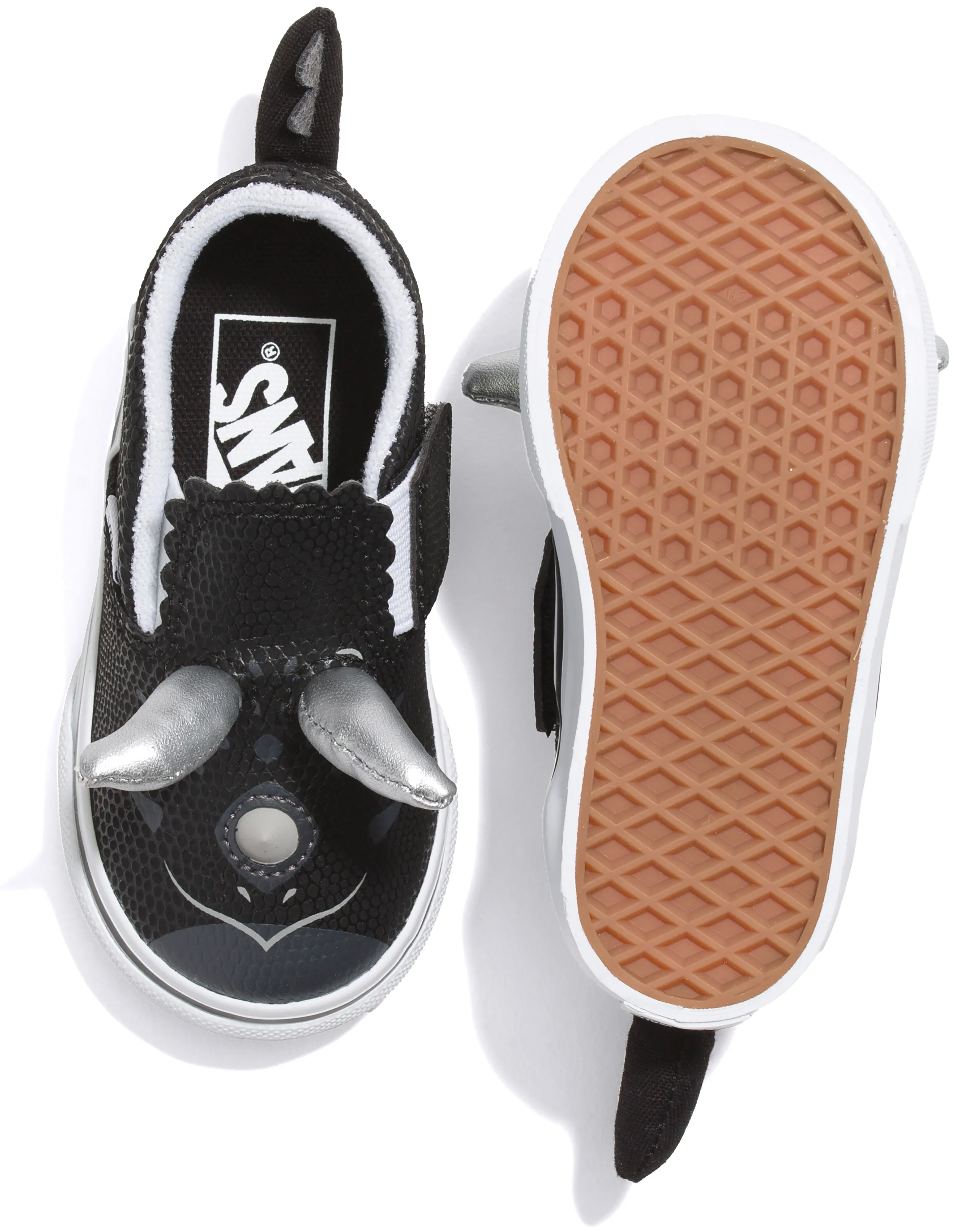 Vans Toddler Slip V Triceratops Black/White Air Comfort