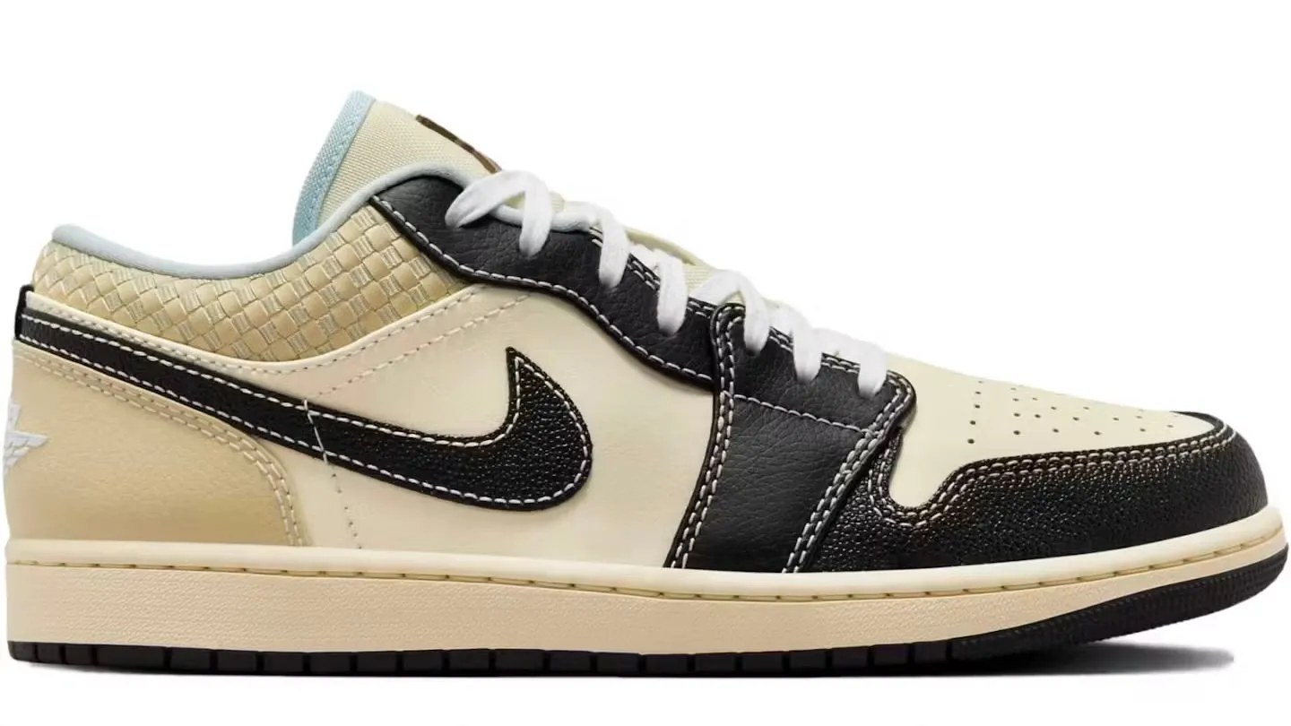 Jordan 1 Low SE Coconut Milk Black Muslin All-day arch Air Flow