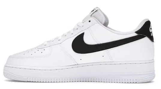 Nike Air Force 1 Low '07 White Black Pebbled Leather Abrasion Resistant Construction