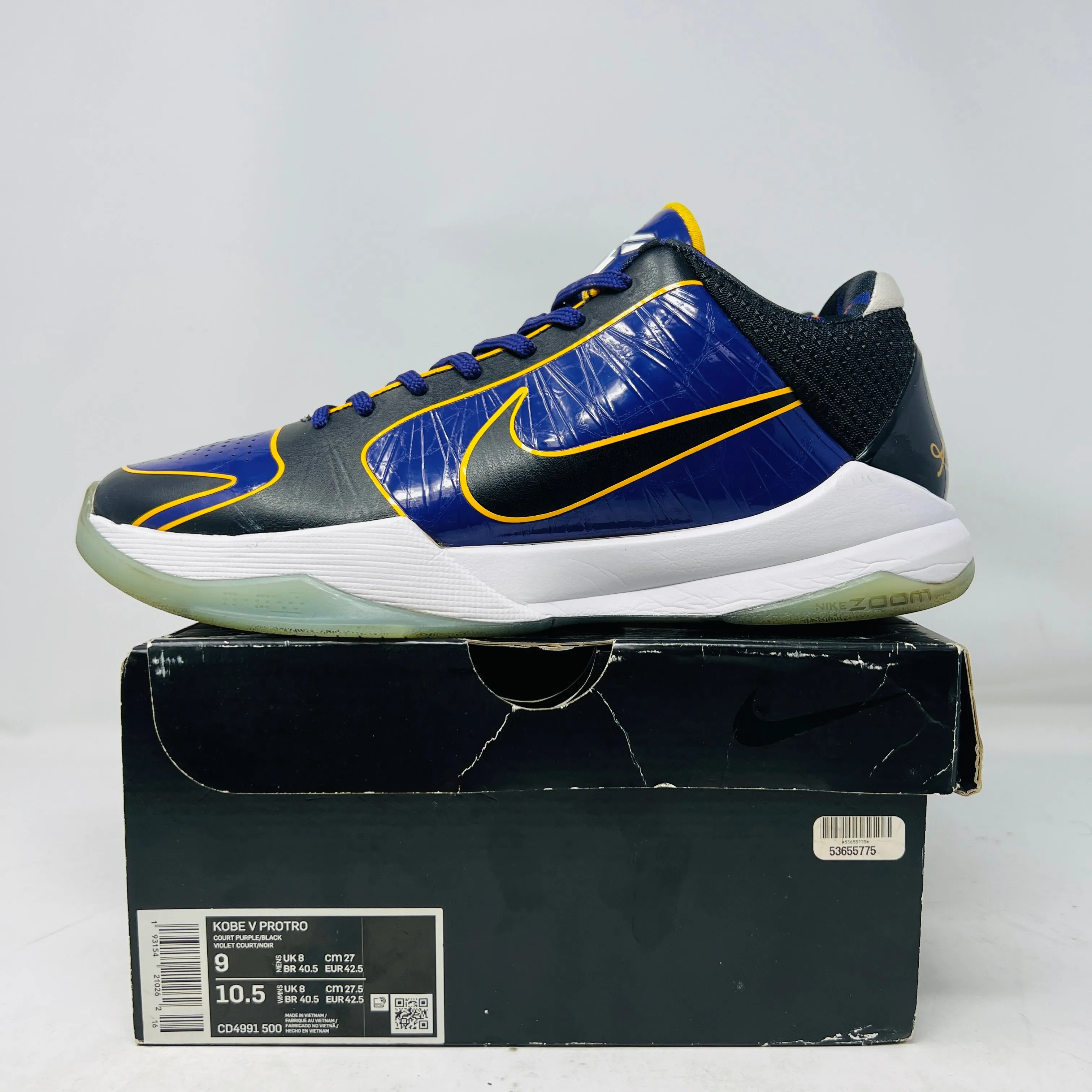 Air Light Unisex Fit Nike Kobe 5 Protro Lakers