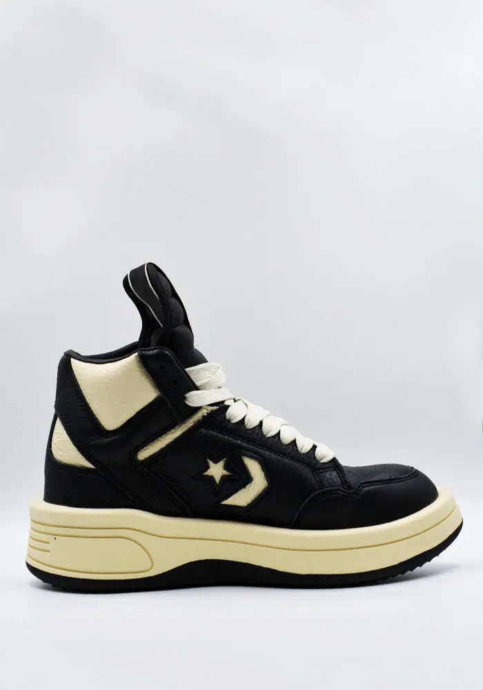 RICK OWENS DRKSHDW X CONVERSE DC01DX945 TURBOWPN MID-TOP SNEAKERS BLACK/NATURAL Maximum Cushioning Heat Dissipating Layers