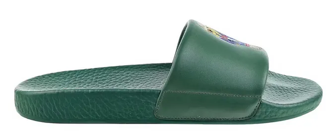 Bold Style Polo Ralph Lauren Cowboy Polo Bear Slide Forest Green