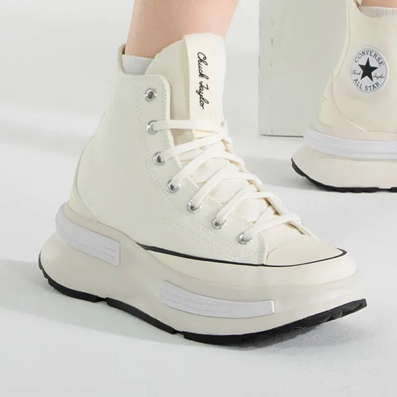 Enhanced silhouette Converse men's and women's shoes 2024 winter new high-top canvas shoes thick soles comfortable fashion trend casual shoes A00868