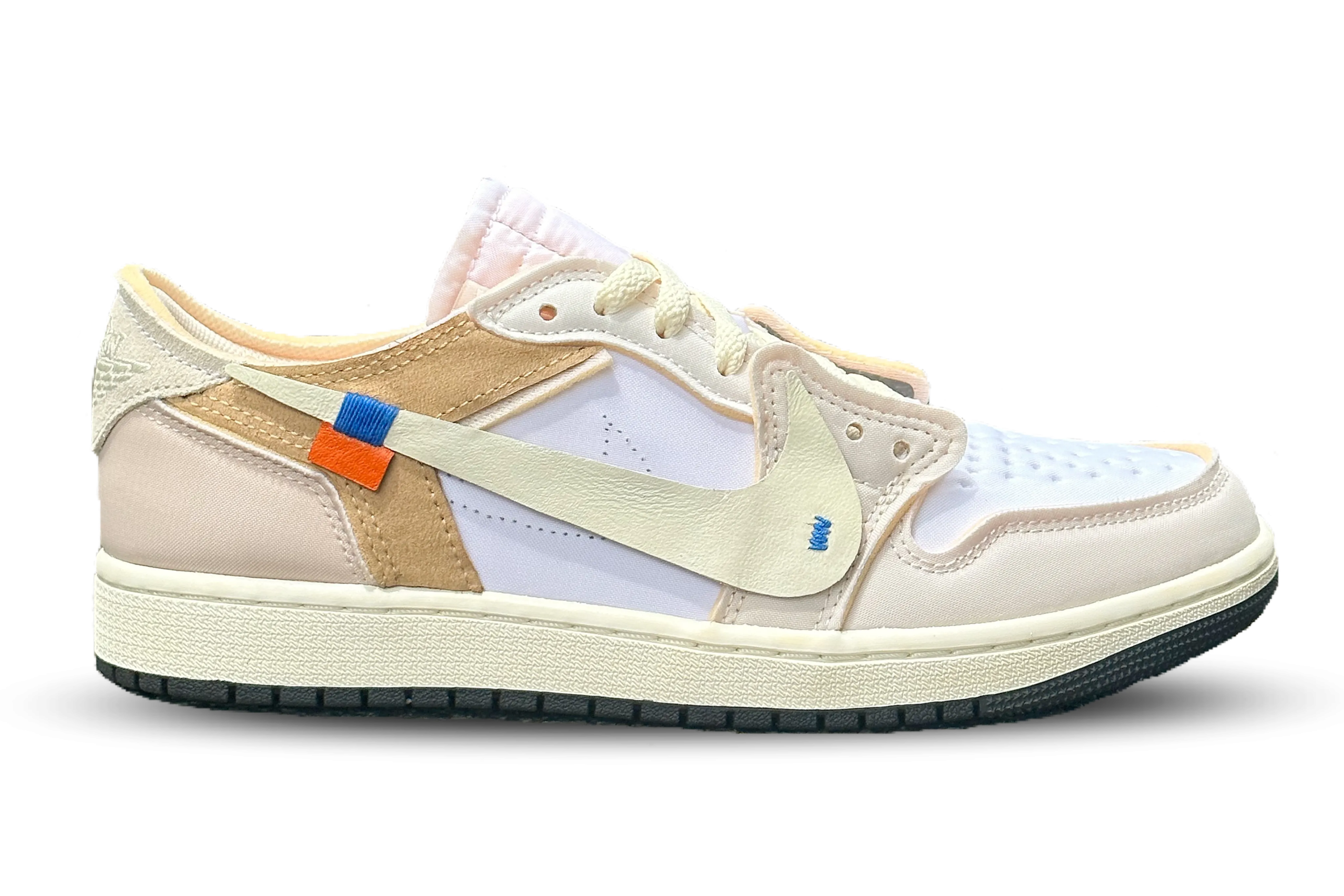 Jordan 1 Low OG EX Off-White Inspired Coconut Milk (Handcrafted Custom) Sport Fanatic Clean Lines