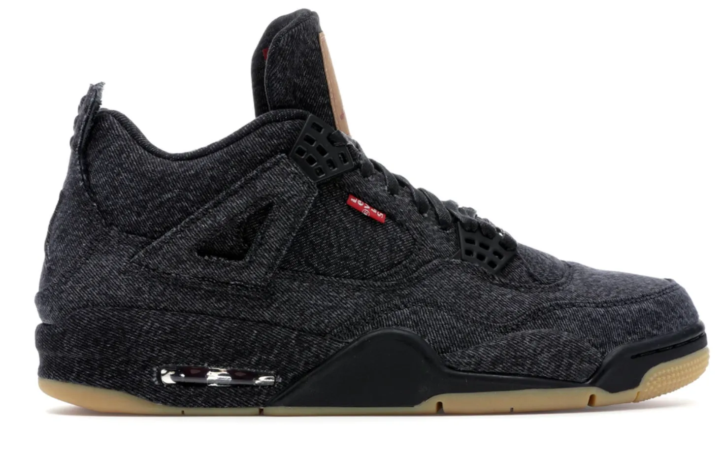 Jordan 4 Retro Levi's Black (Levi's Tag) Slip On Elastic Gusset Comfortable Stretch