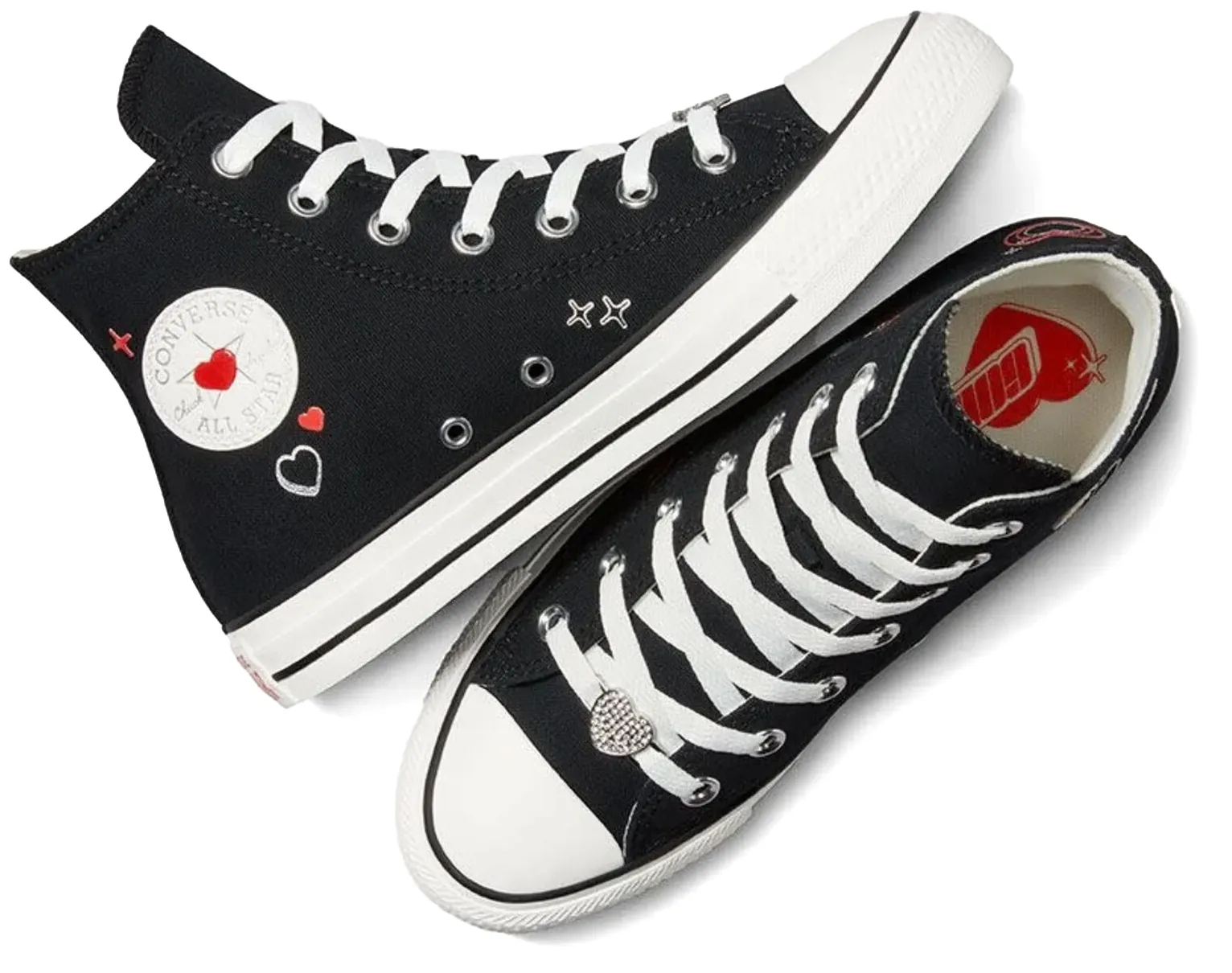Impact-absorbing fit Converse Womens Chuck Taylor All Star Hi Top Black/Vintage White