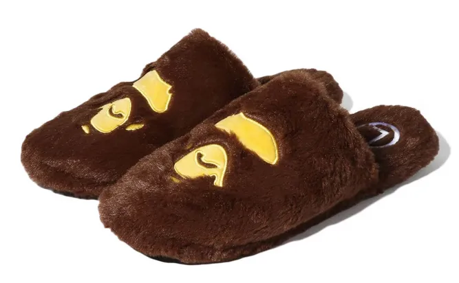 BAPE Ape Head Slipper Brown Step Boost Comfortable Walk
