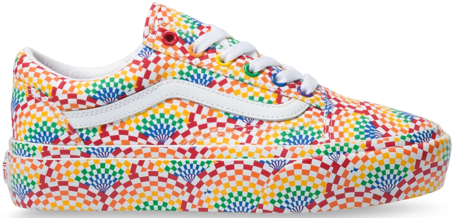 Minimal Style Vans Old Skool Platform Pride Multi