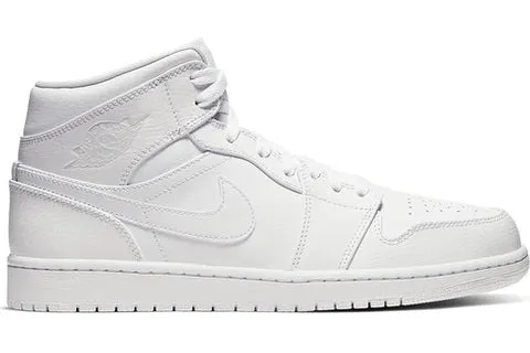 Contrasting Colors Unique cushioning Jordan 1 Mid Triple White (2020)