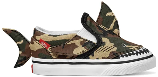 Anti Skid Slip On Comfort Travel Step Vans Toddler Classic Slip-On V Camo Shark Black/True White