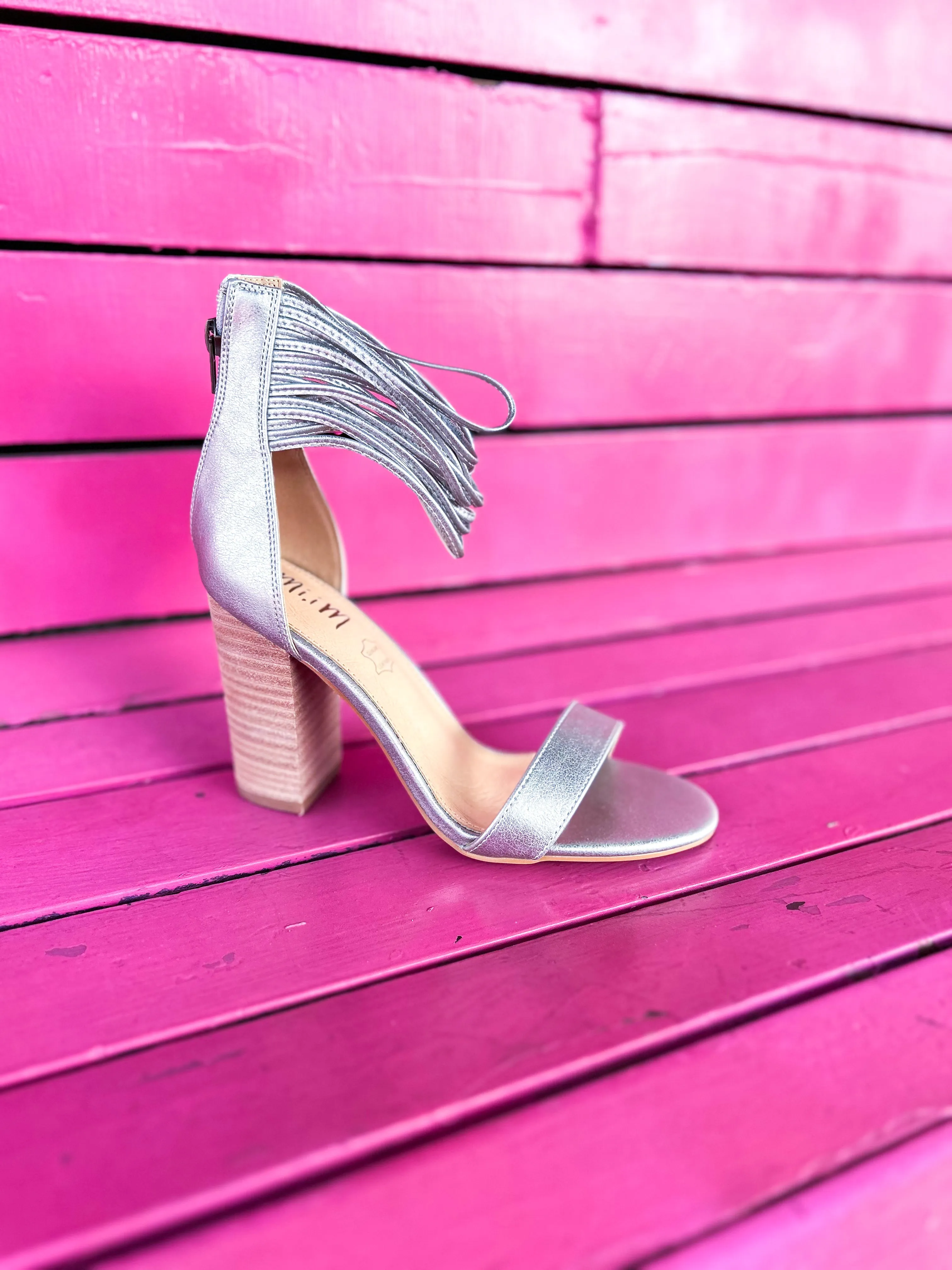 Fresh-Flow Blair Silver Strap Chunky Heel