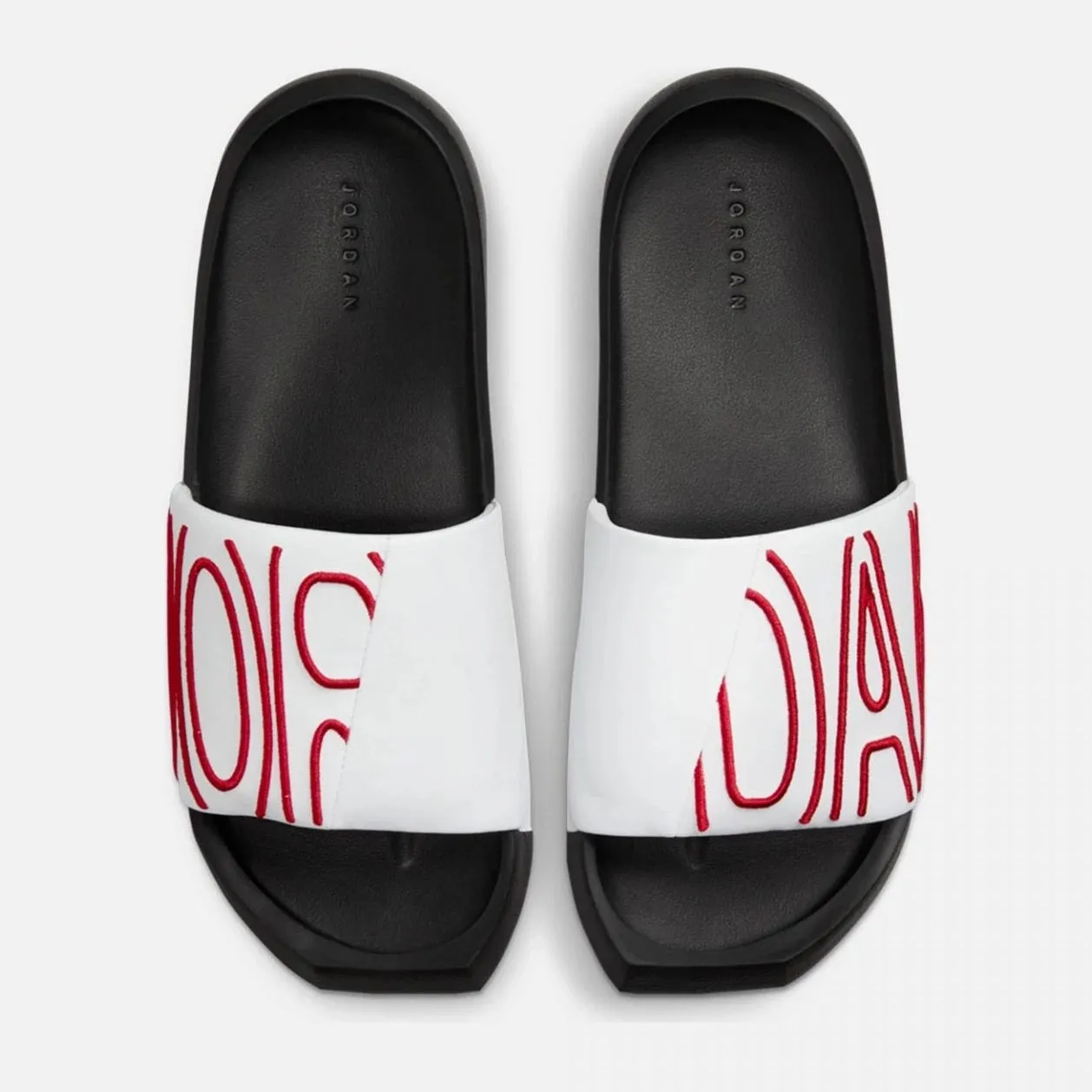 Air Jordan Nola Slides White Gym Red High Top Look Superior Traction