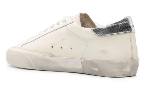 Durable Binding Active Cushion Golden Goose Super-Star Beige Silver