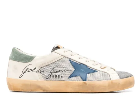 Comfort Soles Padded collar design Golden Goose Super-Star Silver Beige Blue Military Green