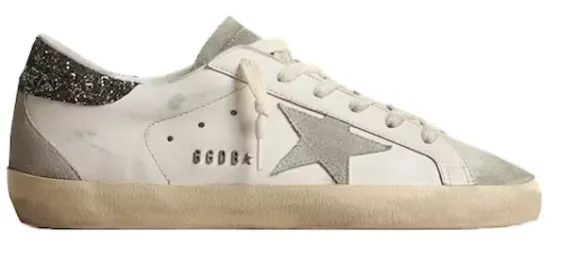 Golden Goose Super-Star White Dark Grey Glitter (Women's) Recycled Material Build