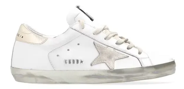 Golden Goose Super-Star White Gold Sparkle (Women's) Shock Edge