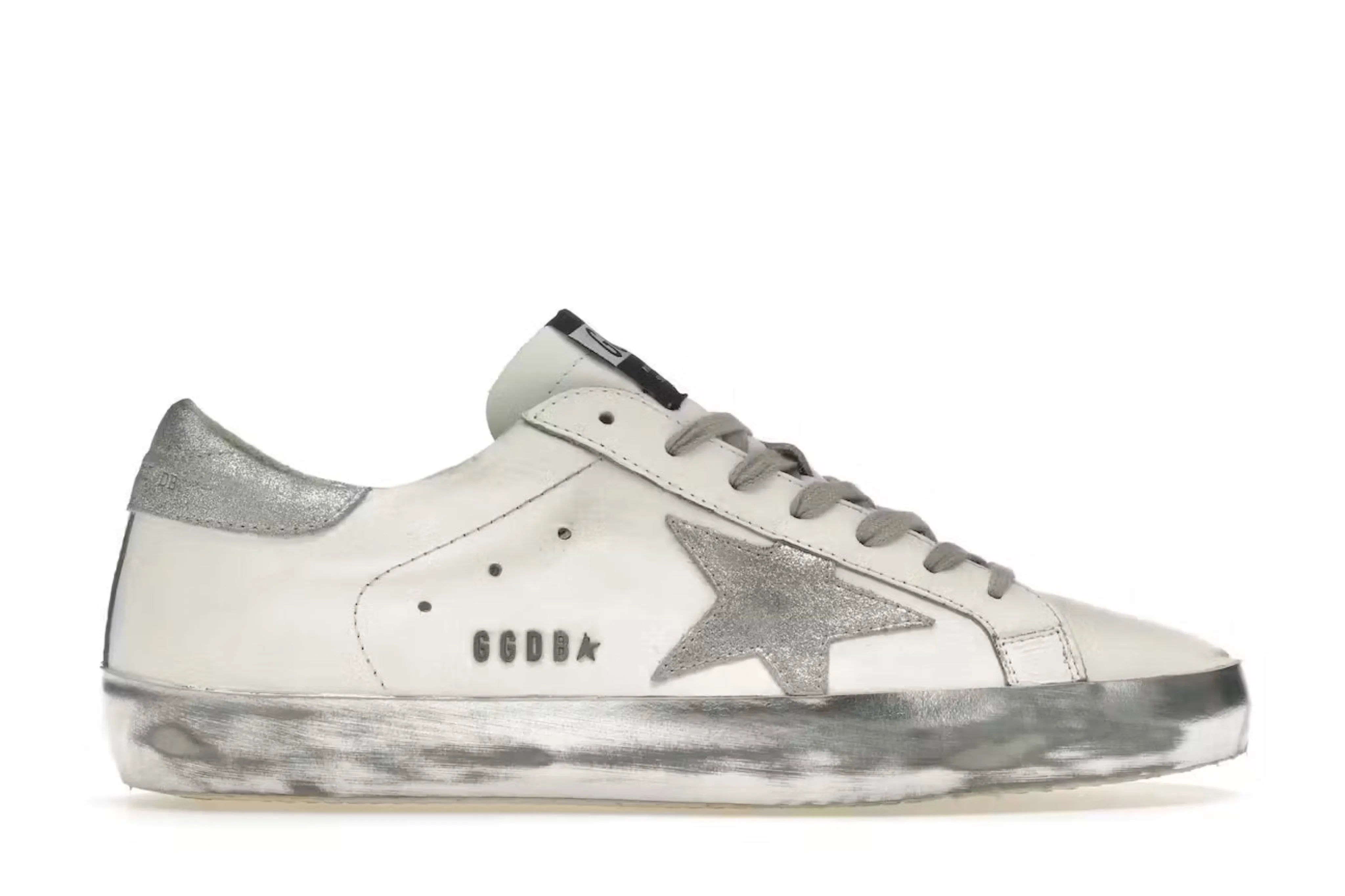 Golden Goose Super-Star White Silver Glitter (W) Tear Resistant