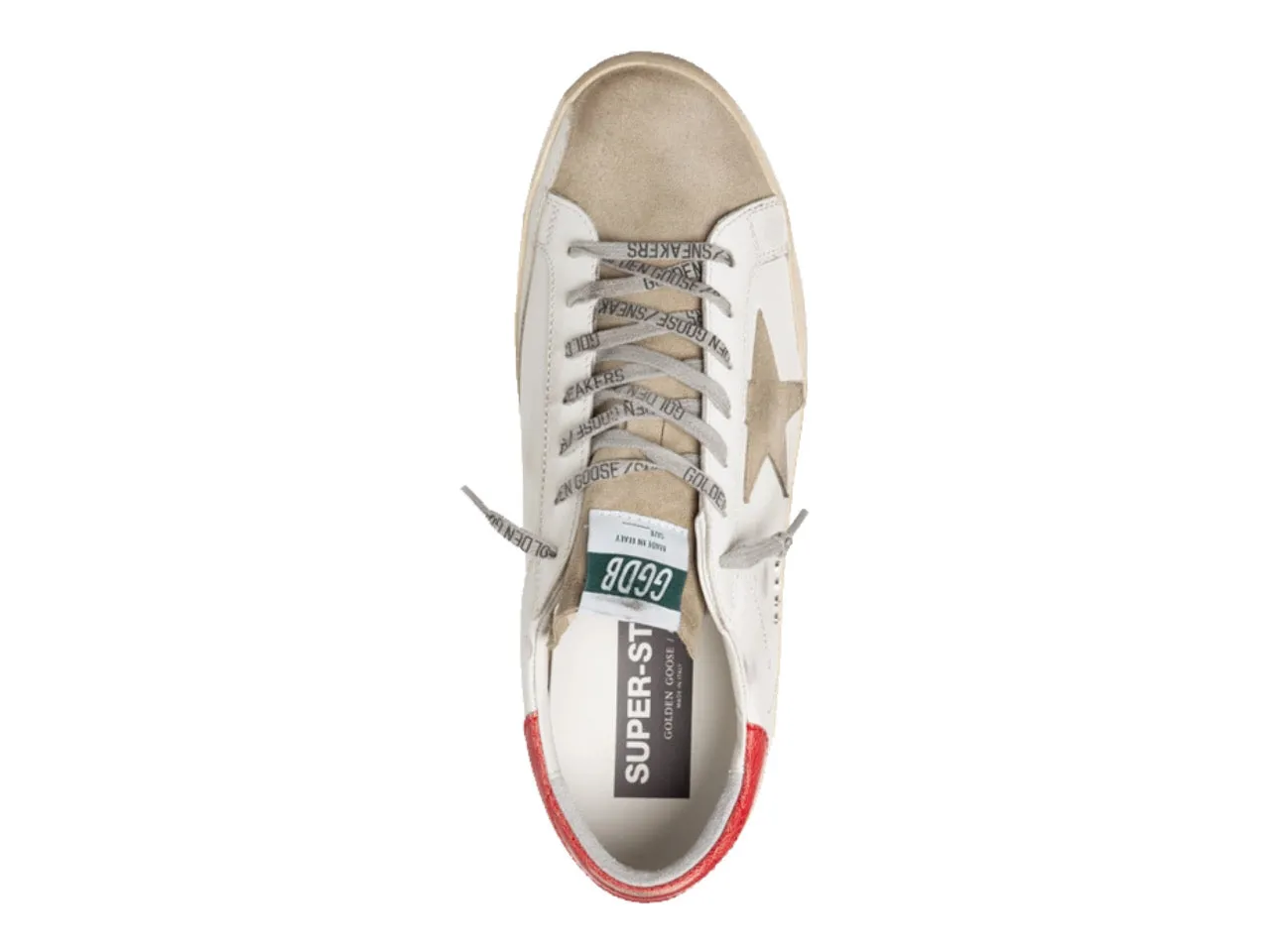 Treadmill Optimized Comfort Soles GOLDEN GOOSE Super-Star White Taupe Red